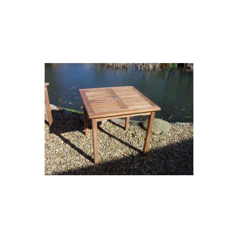 80cm Teak Square Fixed Table